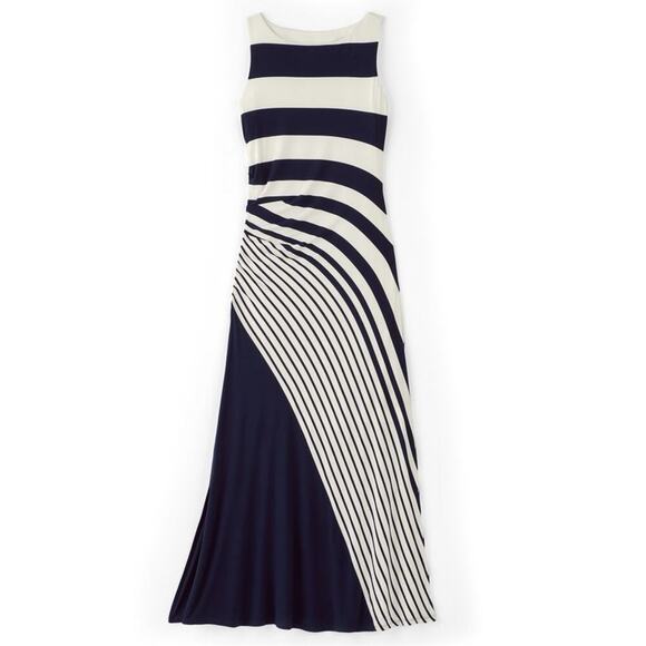 Soft Surroundings Vela Infinity Maxi Dress Navy/White Striped Size 2X Plus - Picture 2 of 10